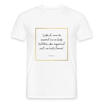 Liebe ist wie Pommes! - Männer T-Shirt - Weiß - Vorne - AI Model Male 178 dark (178cm)