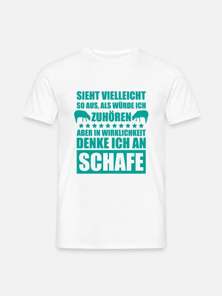 Zuhören Geschenk Schafe Landwirt Schäfer - Männer T-Shirt - Weiß