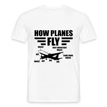 How planes fly pilot aviation gift airplane - Men's T-Shirt - white - Front - AI Model Male 178 dark (178cm)