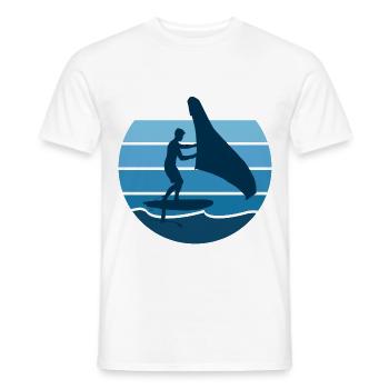 Hydrofoil Wingfoil Retro Foil Wing Wingfoiling Kit - Männer T-Shirt - Weiß - Vorne - AI Model Male 178 dark (178cm)