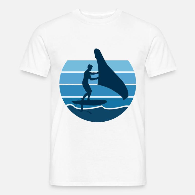 Hydrofoil Wingfoil Retro Foil Wing Wingfoiling Kit - Männer T-Shirt - Weiß