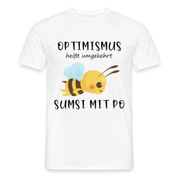 Biene Optimismus Sumsi mit Po - Männer T-Shirt - Weiß - Vorne - AI Model Male 178 dark (178cm)
