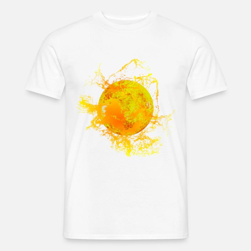 Sonne mit Farbspritzer - Männer T-Shirt - Weiß