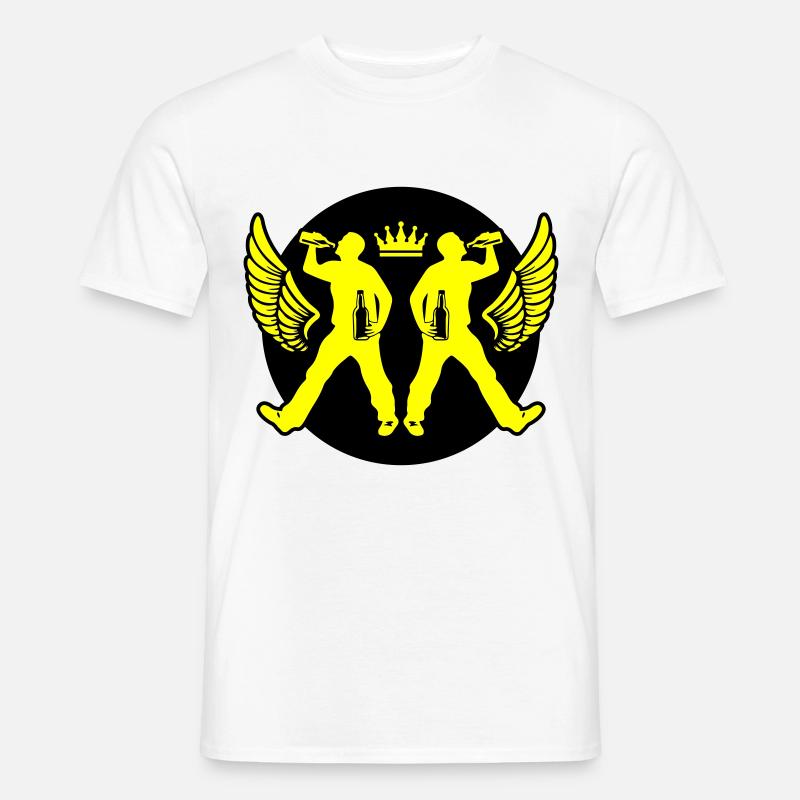 Drinking Bier Silhouette - Männer T-Shirt - Weiß