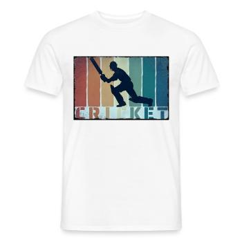 CRICKET - CRICKET PLAYER - CRICKET SPORT - Men's T-Shirt - white - Front - AI Model Male 178 dark (178cm)