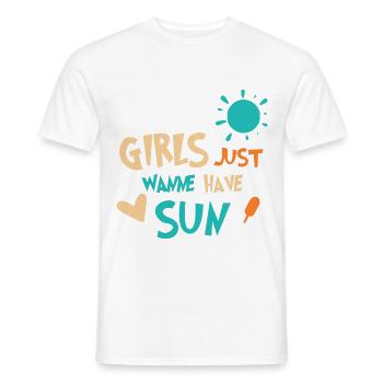 soleil d'été fille 03 - T-shirt homme - blanc - Devant - AI Model Male 178 dark (178cm)