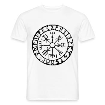 Wikinger Kompass Vegvisir Mythologie Geschenk - Männer T-Shirt - Weiß - Vorne - AI Model Male 178 dark (178cm)