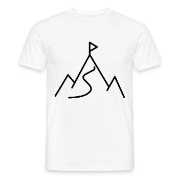 Montagne chemin drapeau symbole - T-shirt homme - blanc - Devant - AI Model Male 178 dark (178cm)