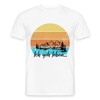 ich geh leben - Männer T-Shirt - Weiß - Vorne - AI Model Male 178 dark (178cm)
