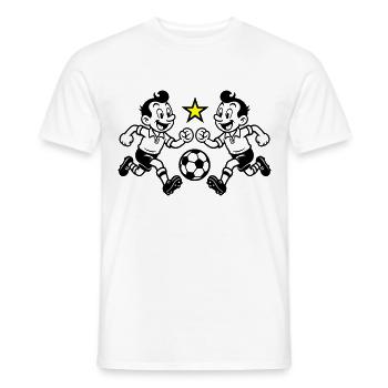 Fussball Team Comic Verein - Männer T-Shirt - Weiß - Vorne - AI Model Male 178 dark (178cm)