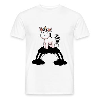 Licorne noire blanche Fantastique Fictional Animals Fable - T-shirt homme - blanc - Devant - AI Model Male 178 dark (178cm)
