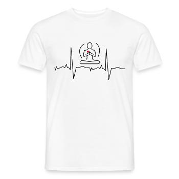 Battements de cœur pour la méditation - T-shirt homme - blanc - Devant - AI Model Male 178 dark (178cm)
