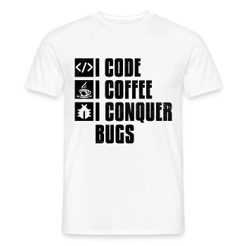 Café Codage Programmeur Codeur Développeur Nerd Coff - T-shirt homme - blanc - Devant - AI Model Male 178 dark (178cm)
