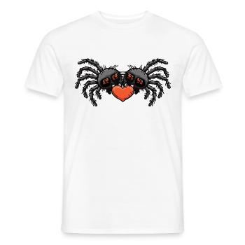 Tarentule araignée couple coeur - T-shirt homme - blanc - Devant - AI Model Male 178 dark (178cm)