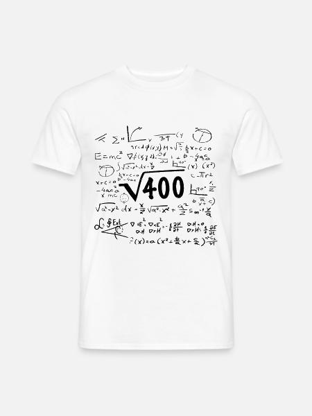 Wurzel 400 Geburtstag Jahre Mathematik - Männer T-Shirt - Weiß