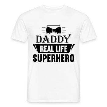 Dad a real hero in real life - Men's T-Shirt - white - Front - AI Model Male 178 dark (178cm)