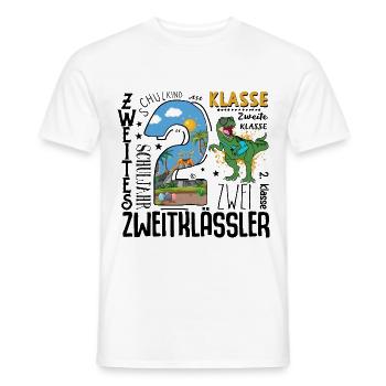 2nd class Dino T-Rex - Men's T-Shirt - white - Front - AI Model Male 178 dark (178cm)