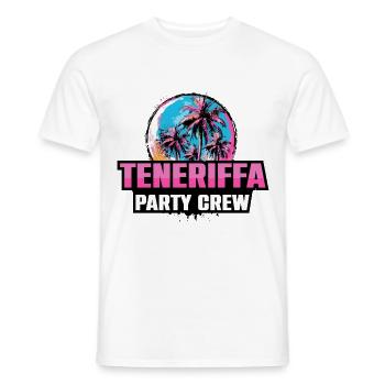 Tenerife Party Crew Holiday Saying - Men's T-Shirt - white - Front - AI Model Male 178 dark (178cm)
