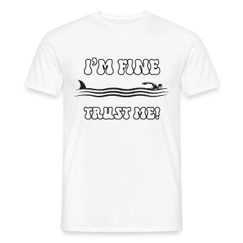 Funny Swimmer I Am Fine Trust Me - Men's T-Shirt - white - Front - AI Model Male 178 dark (178cm)