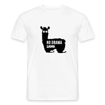 Lama - Llama / NO DRAMA LAMA - Männer T-Shirt - Weiß - Vorne - AI Model Male 178 dark (178cm)