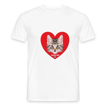 J'aime la chatte, le chaton, le chat, la gueule de bois - T-shirt homme - blanc - Devant - AI Model Male 178 dark (178cm)