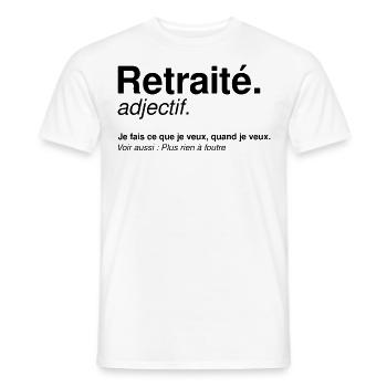 Définition Retraité Cadeau Humour Homme - T-shirt homme - blanc - Devant - AI Model Male 178 dark (178cm)