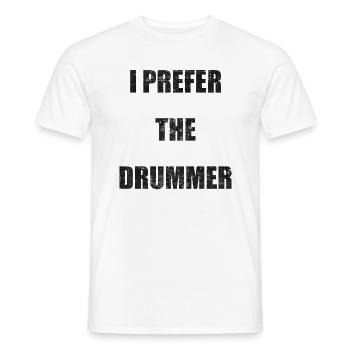 Band Groupie Concert Festival Drummer Drummer - Men's T-Shirt - white - Front - AI Model Male 178 dark (178cm)