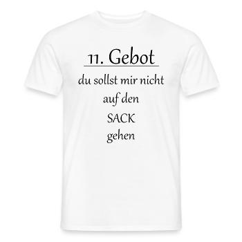 Schwarzer Humor, 11. Gebot, Festival Konzert Shirt - Männer T-Shirt - Weiß - Vorne - AI Model Male 178 dark (178cm)