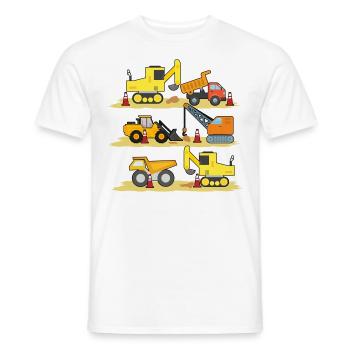 Excavatrice Chantier de construction Ouvrier de construction Camion de construction I Cadeau - T-shirt homme - blanc - Devant - AI Model Male 178 dark (178cm)