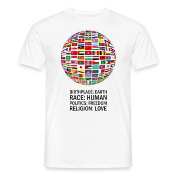 belle paix tous les drapeaux « contre le racisme » - T-shirt homme - blanc - Devant - AI Model Male 178 dark (178cm)