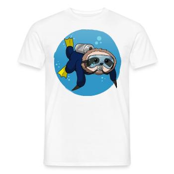 Scuba Diving Sloth Lazy Animal Diving I Gift - Men's T-Shirt - white - Front - AI Model Male 178 dark (178cm)