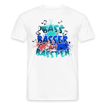 Bassisten, Bassgitarristen Gitarristen Bass - Männer T-Shirt - Weiß - Vorne - AI Model Male 178 dark (178cm)