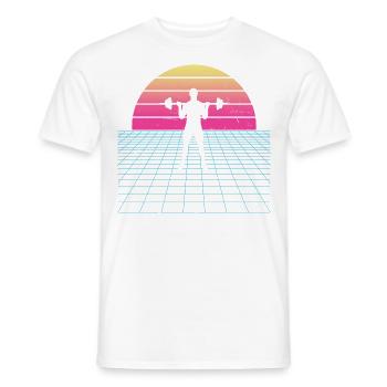 Musculation Femme Entraînement d’endurance Cardio - T-shirt homme - blanc - Devant - AI Model Male 178 dark (178cm)