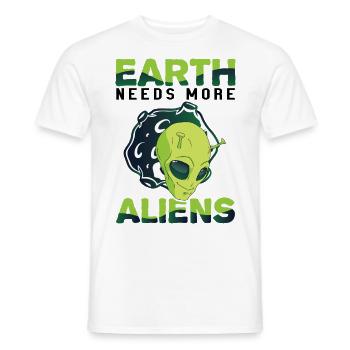 Alien, UFO, UAP, Space, Weltraum Flugobjekt - Männer T-Shirt - Weiß - Vorne - AI Model Male 178 dark (178cm)