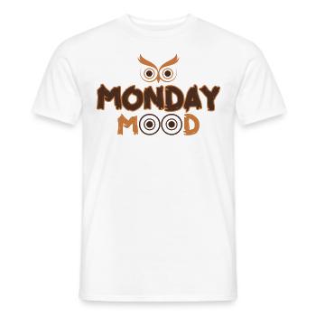 Monday Mood, Eule, Statement funny Montags Montag - Men's T-Shirt - white - Front - AI Model Male 178 dark (178cm)