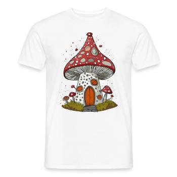 Fantasievolles Pilzhaus - Männer T-Shirt - Weiß - Vorne - AI Model Male 178 dark (178cm)