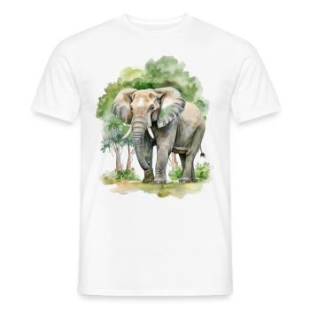Un éléphant en Afrique - T-shirt homme - blanc - Devant - AI Model Male 178 dark (178cm)
