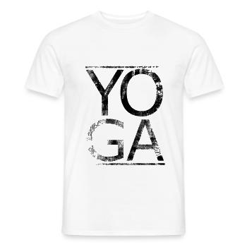yoga - T-shirt homme - blanc - Devant - AI Model Male 178 dark (178cm)