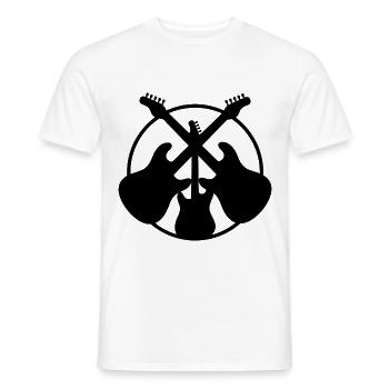 E-Gitarre - Guitar - Metal - Rock - Männer T-Shirt - Weiß - Vorne - AI Model Male 178 dark (178cm)