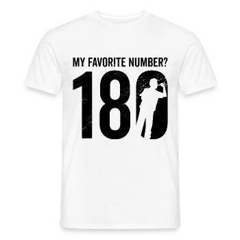 My Favorite Number? 180 Darting Dart Player Triple - Men's T-Shirt - white - Front - AI Model Male 178 dark (178cm)
