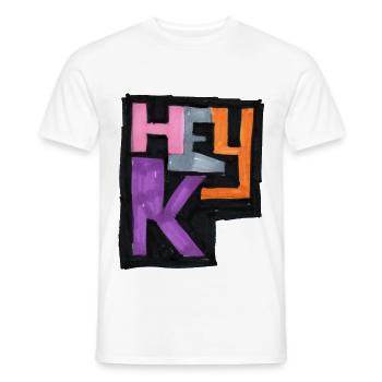 hey K logo - Men's T-Shirt - white - Front - AI Model Male 178 dark (178cm)