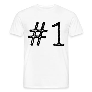 First place number one winner - Men's T-Shirt - white - Front - AI Model Male 178 dark (178cm)
