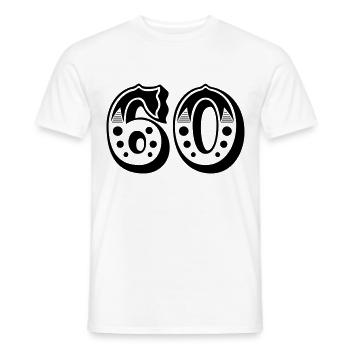 60 - Nombre - Nombre - T-shirt homme - blanc - Devant - AI Model Male 178 dark (178cm)
