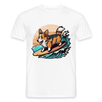 Riding the Waves - Men's T-Shirt - white - Front - AI Model Male 178 dark (178cm)