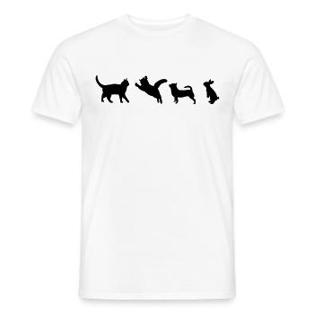 Cat Dog Bunny Animals Silhouette Silhouette - Men's T-Shirt - white - Front - AI Model Male 178 dark (178cm)