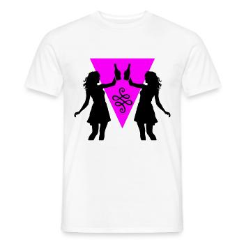 Silhouette de fille de fête célébrant la consommation d’alcool - T-shirt homme - blanc - Devant - AI Model Male 178 dark (178cm)