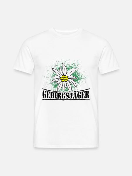 Gebirgsjäger Blume Distel Logo - Männer T-Shirt - Weiß