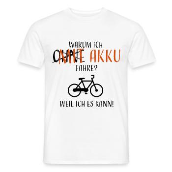 Why do I drive with battery? - Men's T-Shirt - white - Front - AI Model Male 178 dark (178cm)