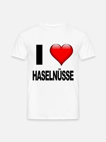 I love Haselnüsse - Männer T-Shirt - Weiß