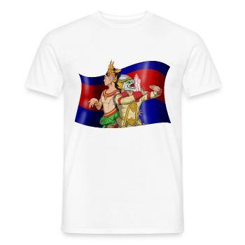 Cambodge Reamker Danse Khmer Apsara I Cadeau - T-shirt homme - blanc - Devant - AI Model Male 178 dark (178cm)
